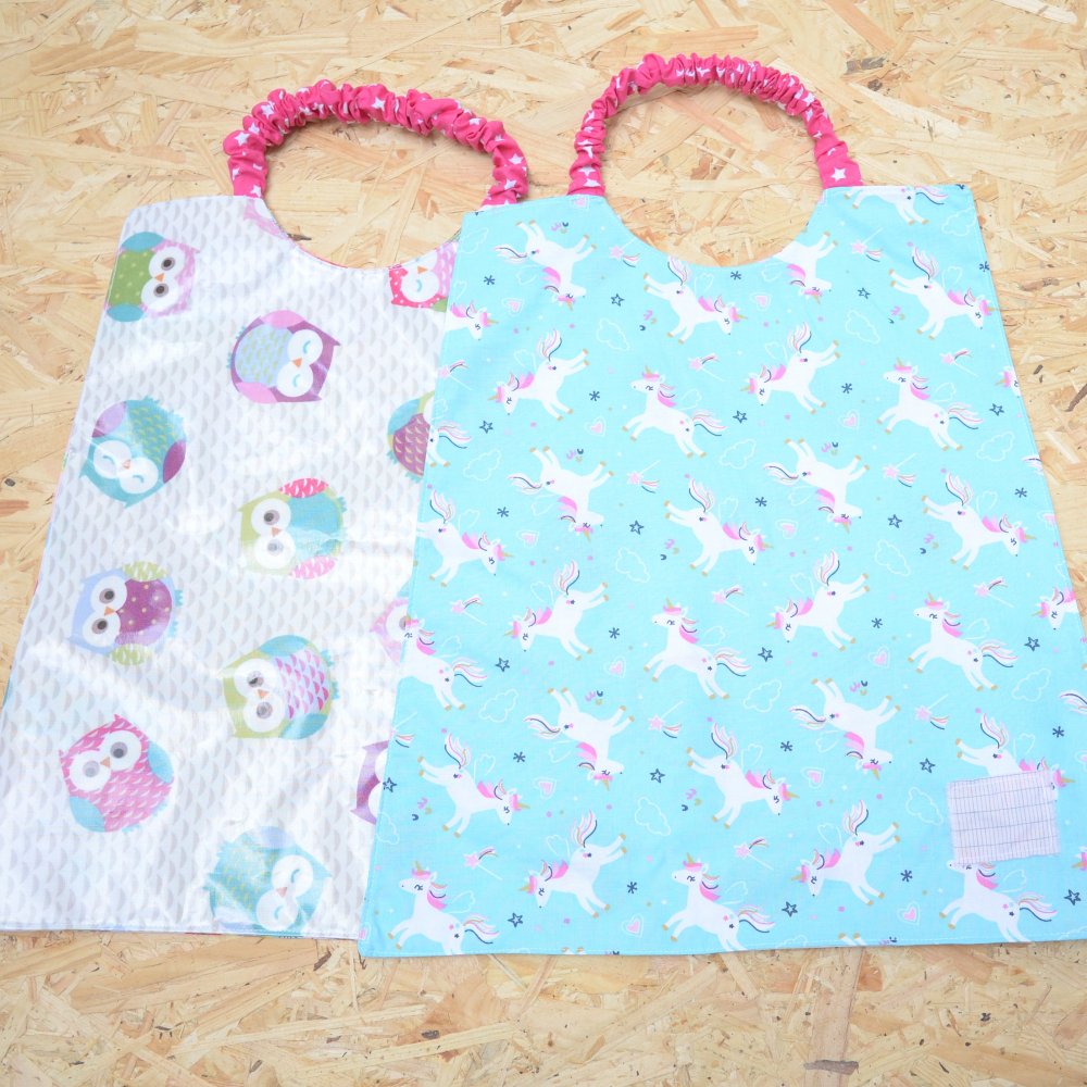 Serviette élastiquée imperméable chouettes/licorne--9995934507217