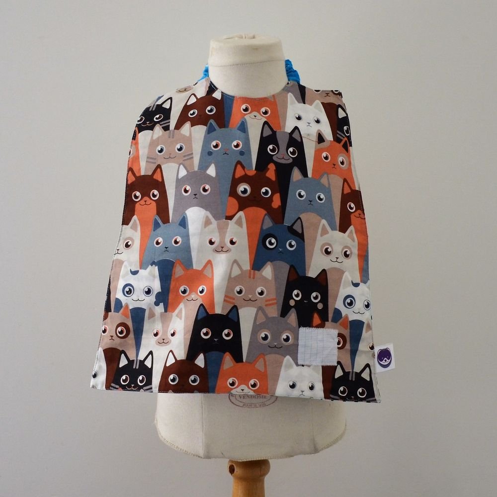 Serviette élastiquée imperméable chat/graphique--9995265800698