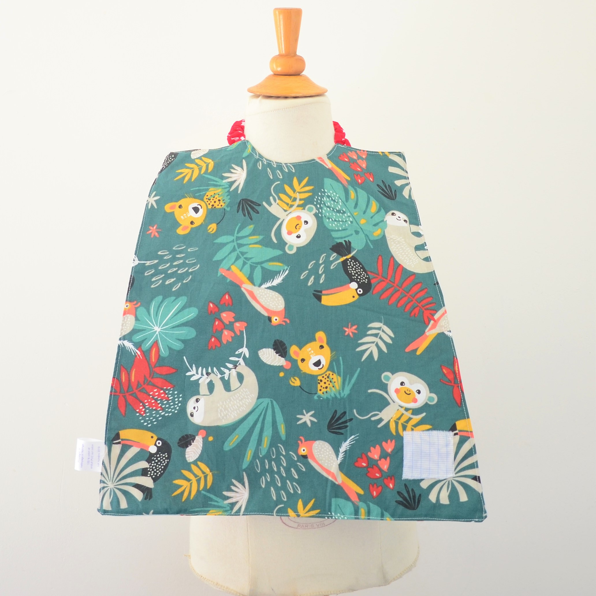 Serviette maternelle élastiquée imperméable renard/jungle--2227114362147