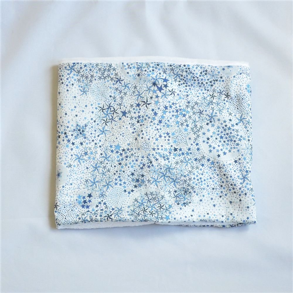 Snood tour de cou Liberty of London Adelajda bleu et doudou blanc--9995378119298