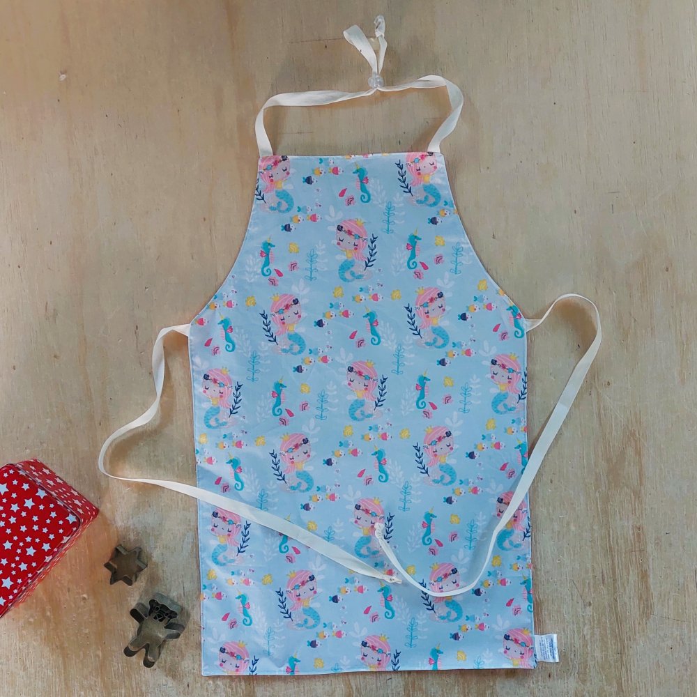 Tablier enfant cuisine imperméable Réversible XL chouette et sirenes--9995765307468