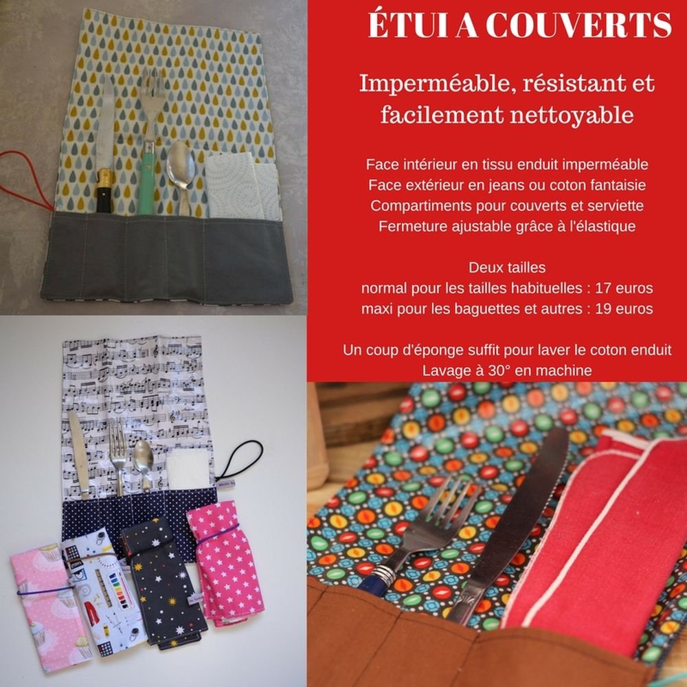 Trousse/étui imperméable  pour les couverts--9995231134369