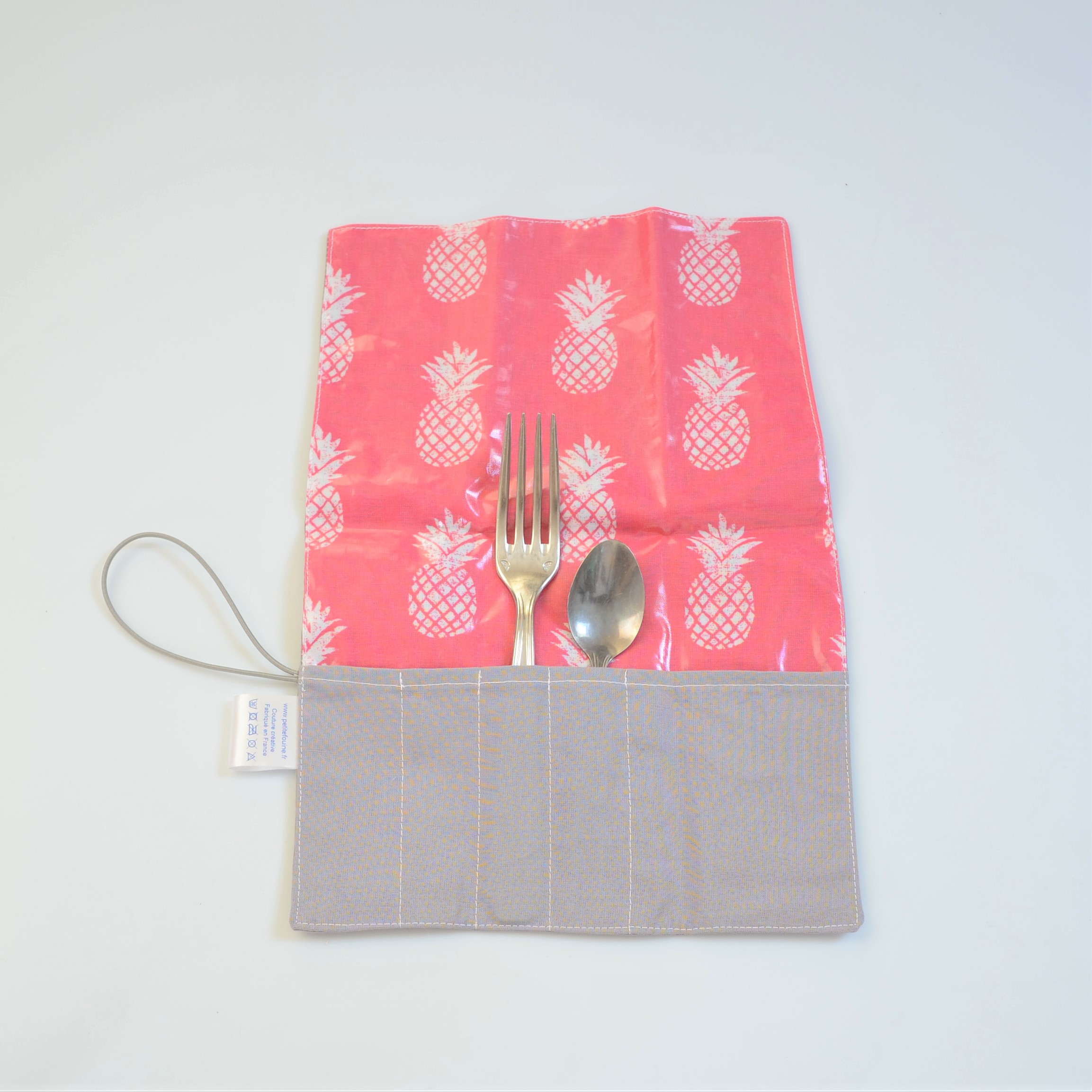 Trousse imperméable pour transporter les couverts motif ananas--9995971550573