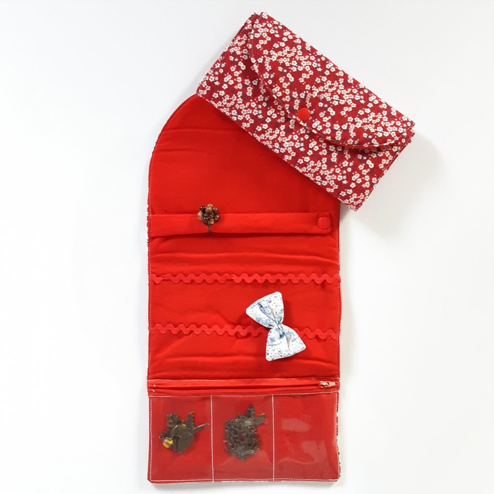 Trousse nomade rangement pour bijoux Liberty Mitsi rouge--9995971560039