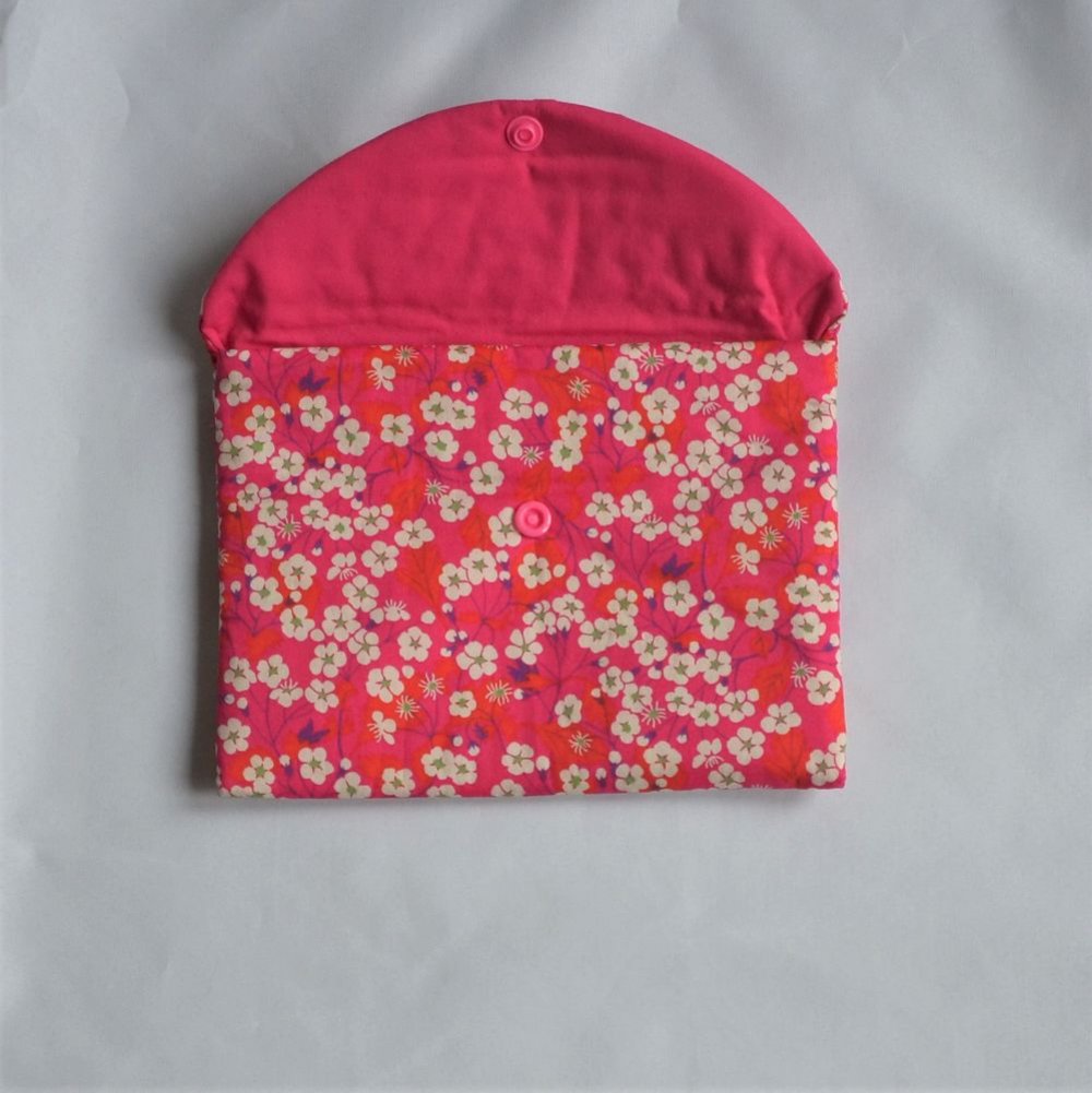 Trousse plate doublée Liberty Mitsi rose--9995403842542