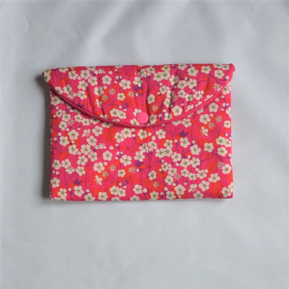 Trousse plate doublée Liberty Mitsi rose--9995403842542