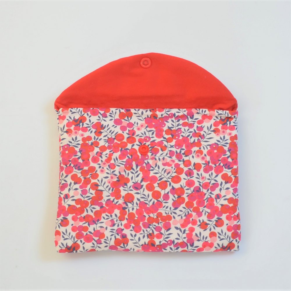 Trousse plate doublée Liberty Wiltshire rouge--9995403840531