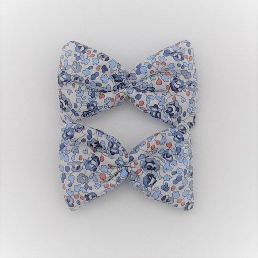 Barrette Liberty Eloise bleu petite taille lot de deux