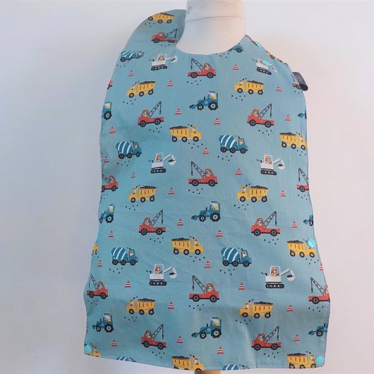 Bavoir Imperméable Réversible avec Poche Récupération ours/véhicules