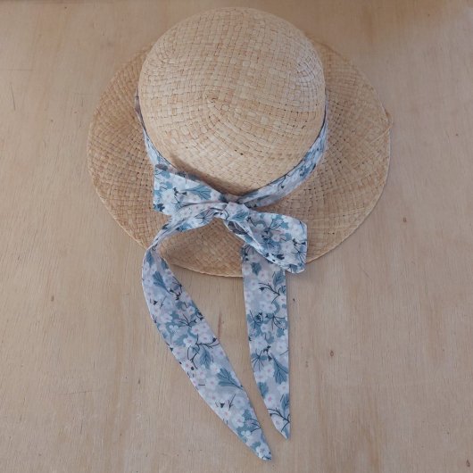 Ceinture ruban multi fonction tissu fleurs liberty Mitsi grey