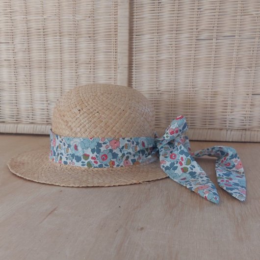Ceinture foulard fleurs femme tissu liberty betsy porcelaine