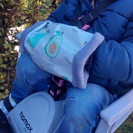 Manchon mouffle main enfant vélo/poussette protection imperméable et chaude avocat