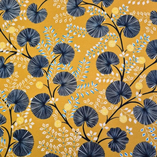 Panière imperméable/cache pot tissu moutarde