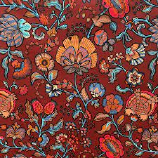Panière imperméable/cache pot tissu feuillage bordeaux