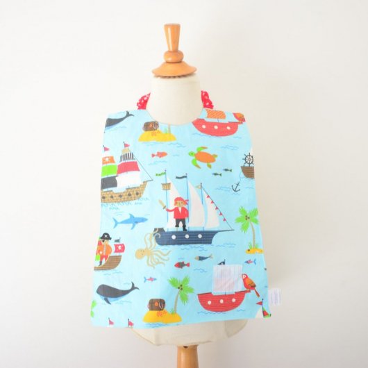 Serviette élastiquée imperméable mappemonde/pirate