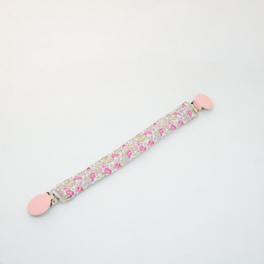 Attache doudou Liberty Eloise rose