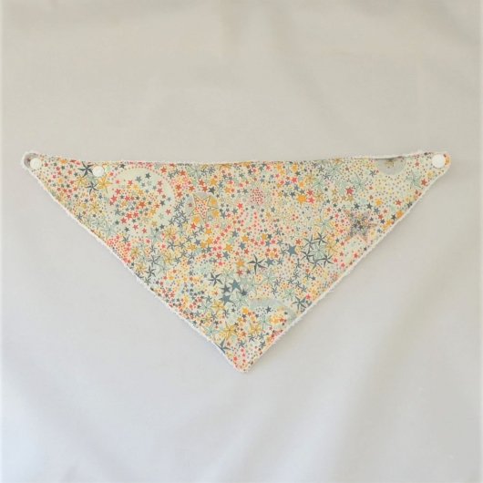 Bandana Bavette Liberty Adelajda multicolore et éponge blanche