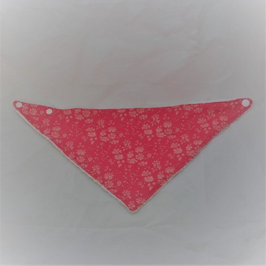 Bandana Bavette Liberty capel corail et éponge blanche