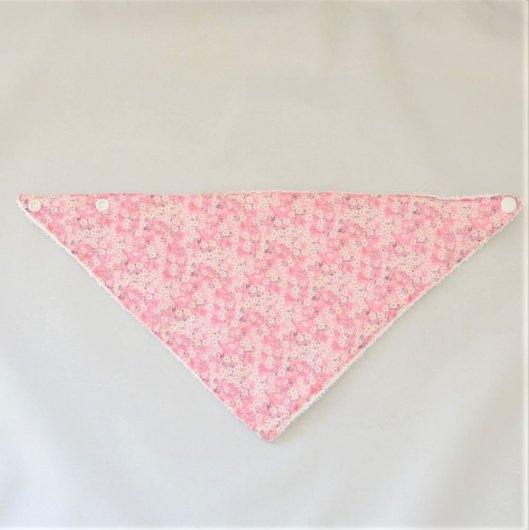 Bandana Bavette Liberty Mitsi valeria rose et éponge blanche