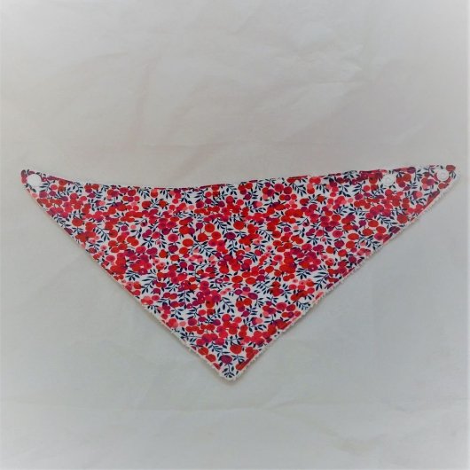 Bandana Bavette Liberty whiltshire rouge et éponge blanche