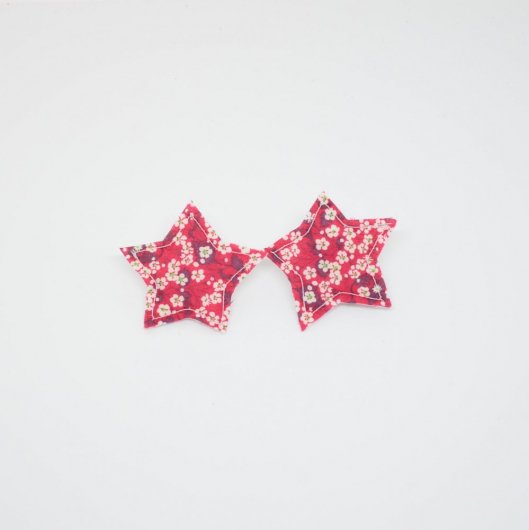 Barrette Etoile petite taille Liberty Mitsi valeria rouge Lot de 2