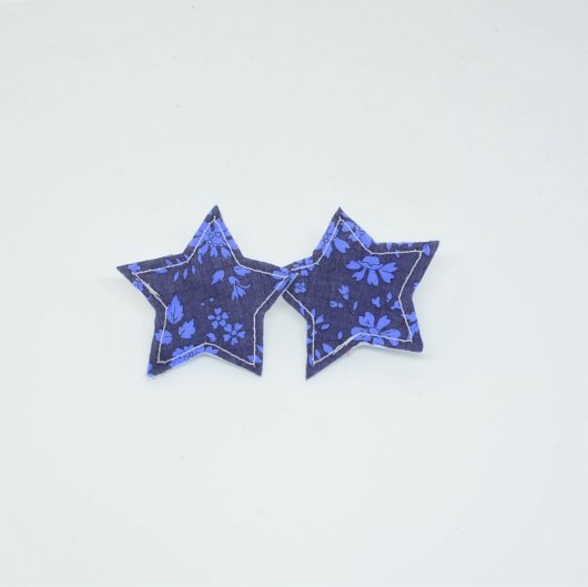 Barrette Etoile petite taille Liberty Capel bleu nuit. Lot de 2