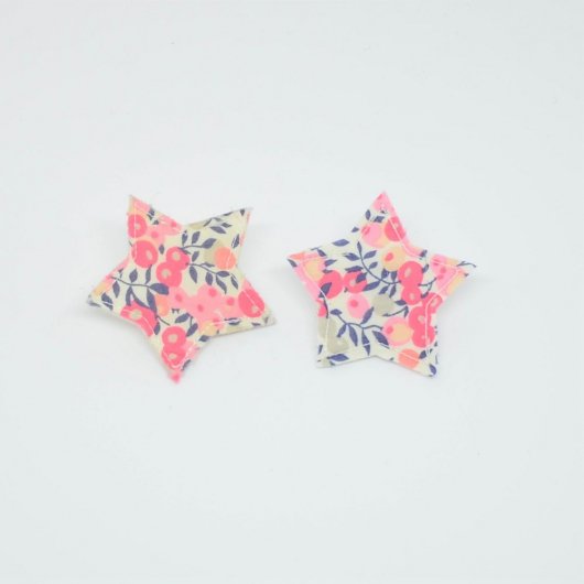 Barrette Etoile petite taille Liberty Wiltshire pois de senteur Lot de 2