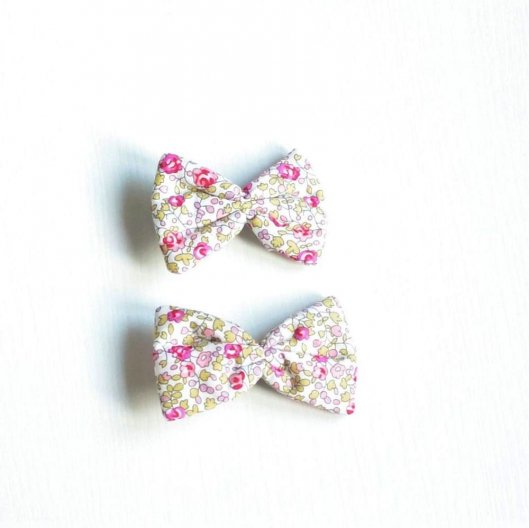 Barrette Liberty Eloise rose petite taille lot de deux