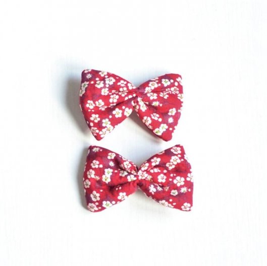 Barrette Liberty Mitsi valéria rouge petite taille lot de deux