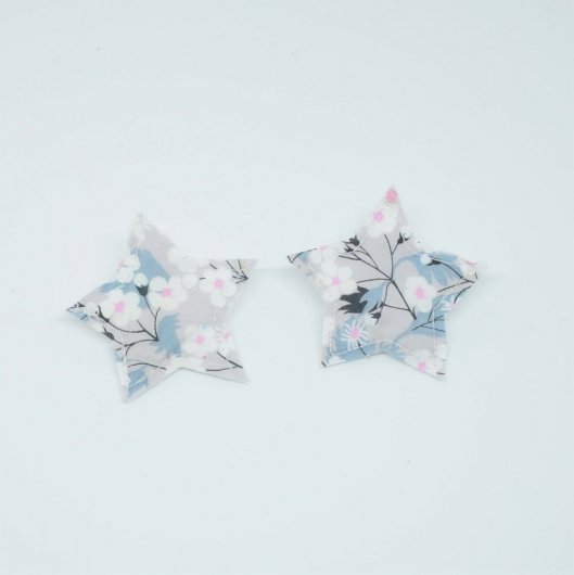 Barrette Etoile petite taille Liberty Mitsi grey . Lot de 2