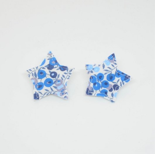 Barrette Etoile petite taille Liberty Wiltshire bleu. Lot de 2