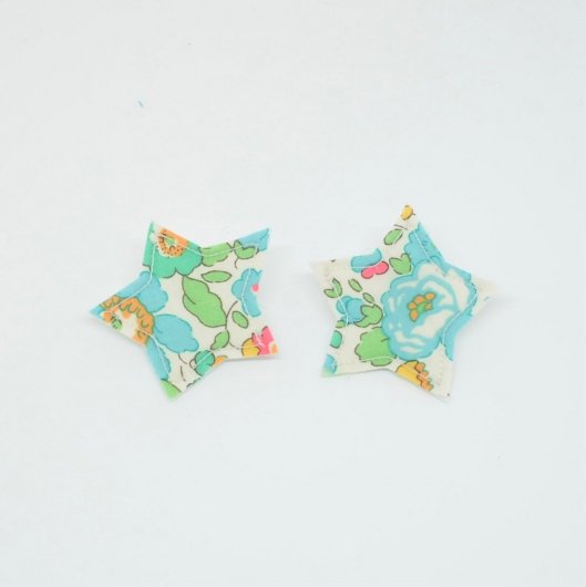 Barrette Etoile petite taille Liberty Betsy turquoise . Lot de 2