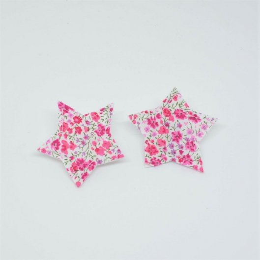 Barrette Etoile petite taille Liberty Phoebe rose. Lot de 2