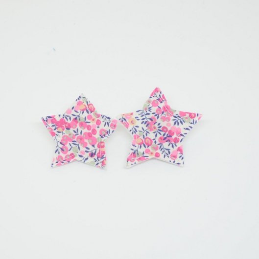 Barrette Etoile petite taille Liberty Wiltshire bud bougainvillier. Lot de 2