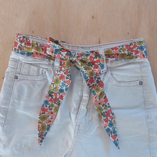 Ceinture tissu fleurs femme liberty Poppy and daisy rose