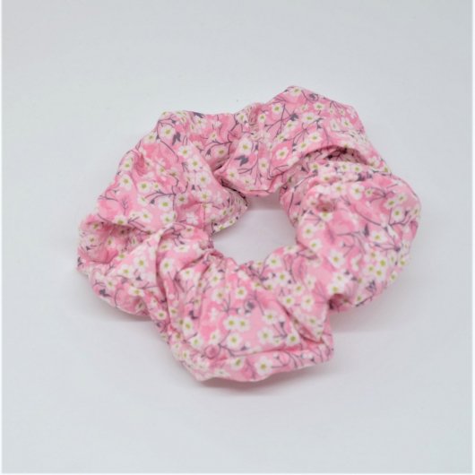 Chouchou cheveux scrunchie liberty Mitsi valeria rose