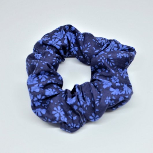 Chouchou cheveux scrunchie liberty Capel bleu nuit