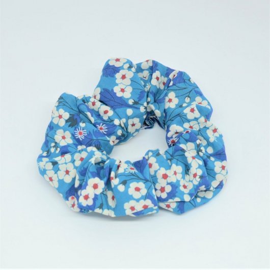 Chouchou cheveux scrunchie liberty Mitsi blue deep