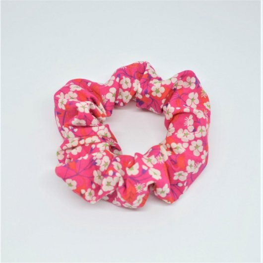 Chouchou cheveux scrunchie liberty Mitsi rose