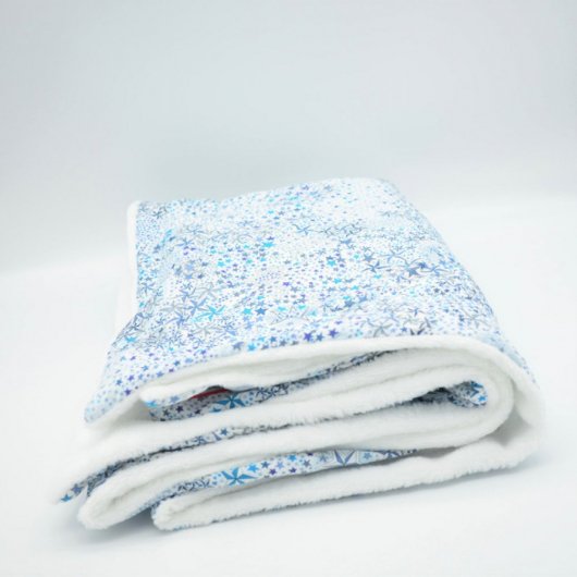 Couverture doudou Liberty Adeladja bleu