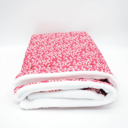 Couverture doudou Liberty Mitsi valeria rouge