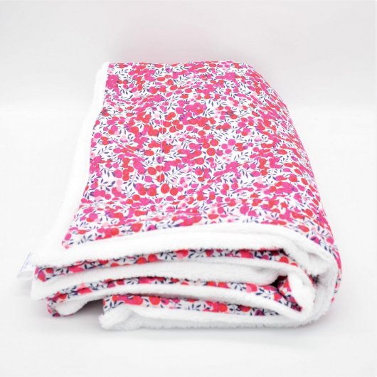 Couverture doudou Liberty Wiltshire rouge