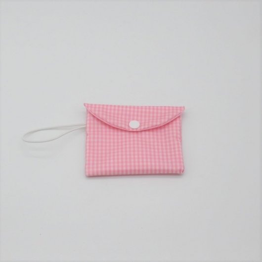 Etui imperméable savon motif vichy rose