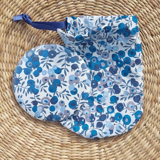 Miroir de poche avec sa pochette Wiltshire bleu marine