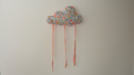 Nuage décoration/accroche barrette Liberty Betsy porcelaine