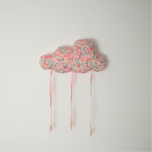 Nuage décoration/accroche barrette Liberty Wiltshire pois de senteur