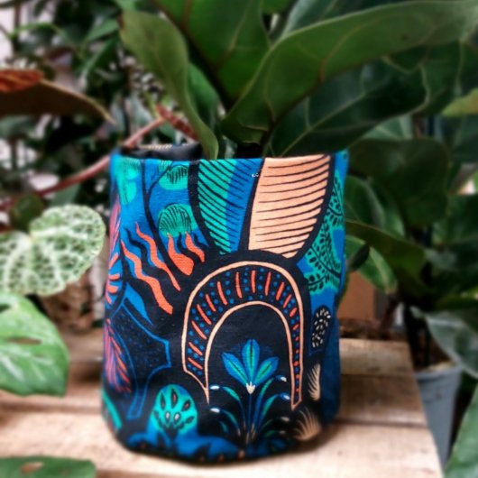Paniere imperméable/cache pot tissu feuillage