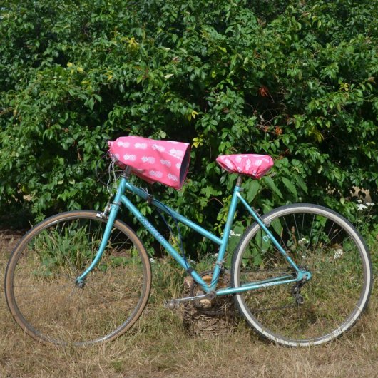 Protege mains guidon vélo impermeable enduit ananas et doublé polaire grise