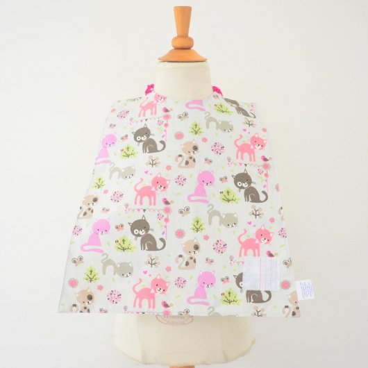 Serviette élastiquée imperméable chouette/chat