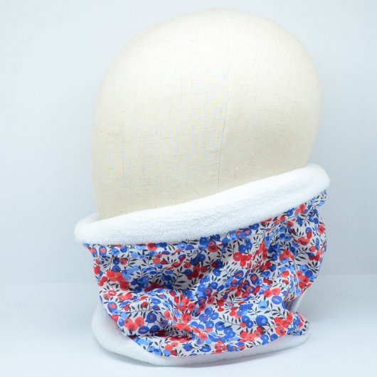 Snood tour de cou Liberty of London Wiltshire marianne doudou blanc